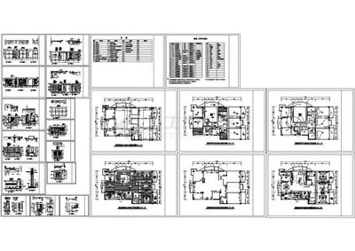 现代风格别墅装修设计建筑施工cad图纸,共二十二张